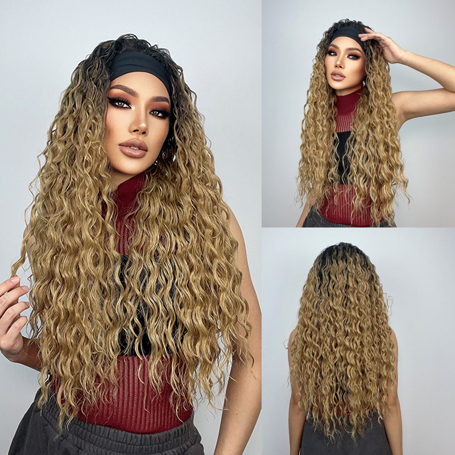 Everly Long Curly Wig With Band